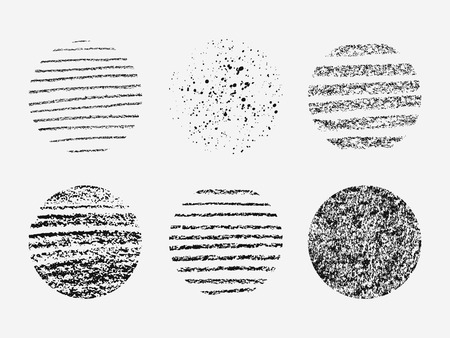 Set of different hand drawn grunge texturesのイラスト素材