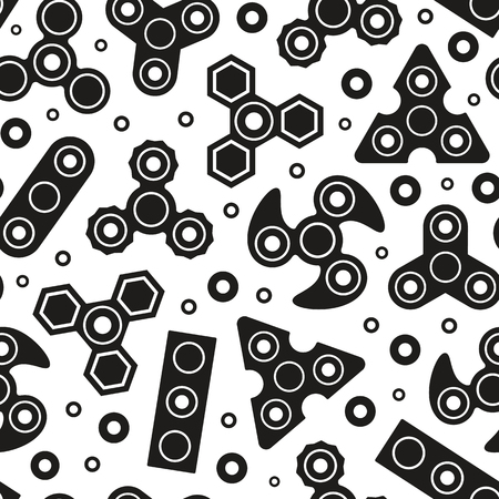Hand Spinners icons Seamless pattern. Vector illustration on white backgroundのイラスト素材