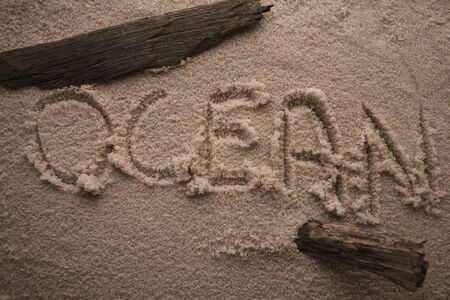 Text on sandの写真素材