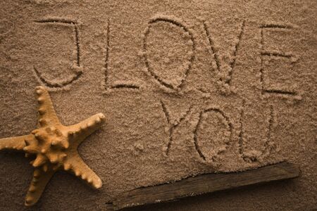 Text on sandの写真素材