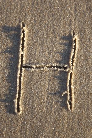 Letter  on sandの写真素材