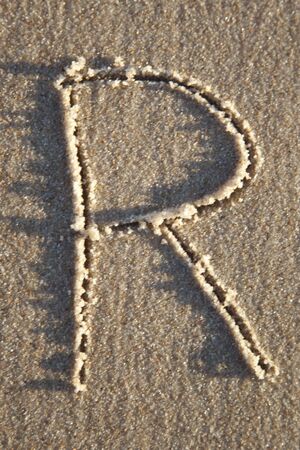 Letter  on sandの写真素材
