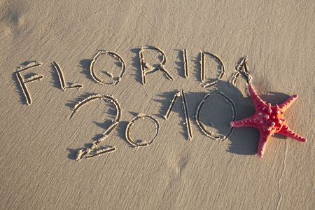 Text on sandの写真素材