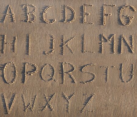 Text on sandの写真素材