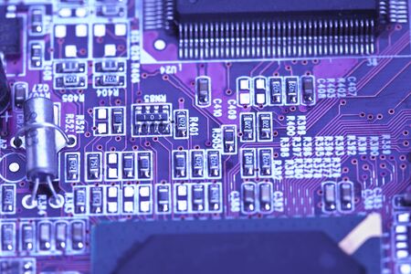 A close up of computer circuit. 