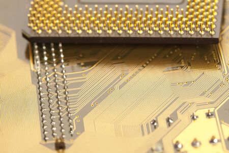 A close up of a computer circuit. の写真素材