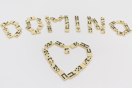 Domino-laying bricksの写真素材