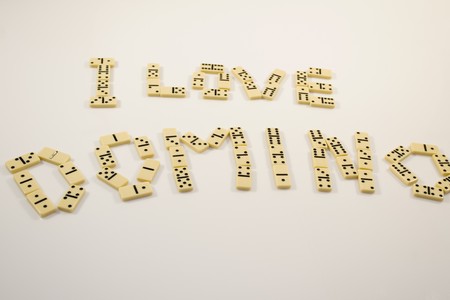 Domino-laying bricksの写真素材