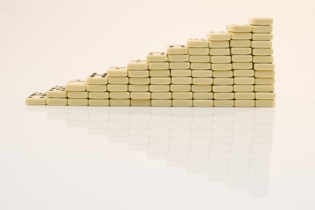 Domino on white backgroundの写真素材