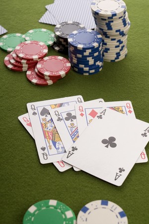 Cards and poker chipsのeditorial素材