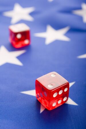 Casino dice on flagの写真素材