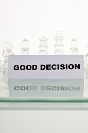 The concept of a good strategy. Beautiful glass chess on a white background.の写真素材