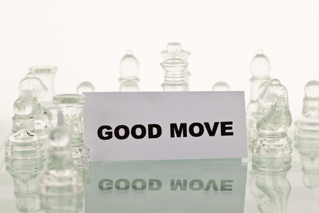 Beautiful glass chess on a white background.