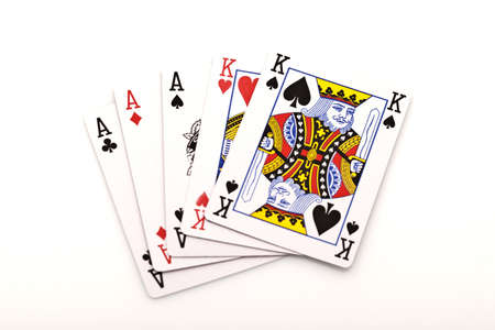 Poker cards on white backgroundのeditorial素材