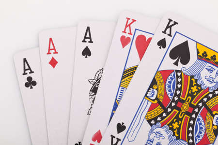 Poker cards on white backgroundのeditorial素材