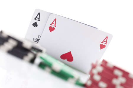 Close-up of poker cardsの写真素材