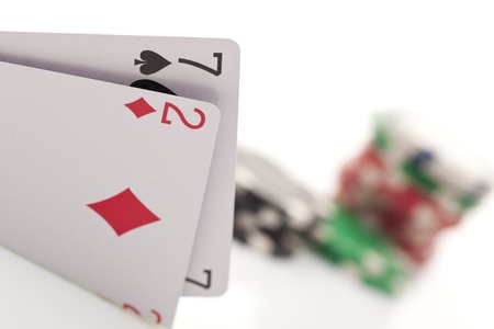 Close-up of poker cards
