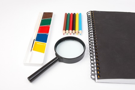 Stationary on a white backgroundの写真素材