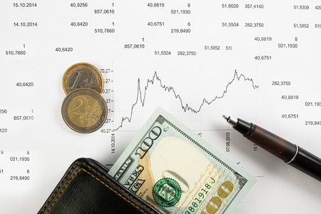 dynamics of exchange rates. Dollar and euro chartの写真素材