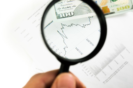 dynamics of exchange rates Dollar and euro chart. Business conceptの写真素材