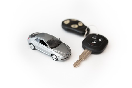 car key with remote control. white backgroundの写真素材