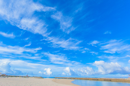 Tropical beach and blue sky of Okinawaの写真素材