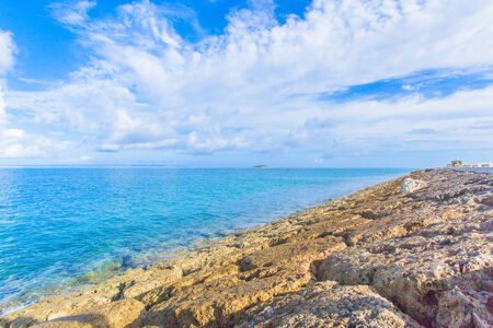 Sea and sky view from the breakwaterの写真素材