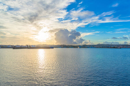 Sunrise at the harbourの写真素材