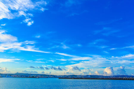 Clouds and blue oceanの写真素材