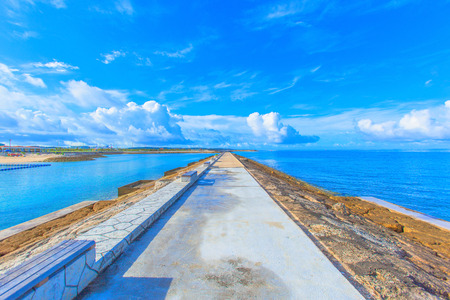 Sea  and breakwaterの写真素材