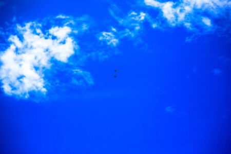 Blue sky and white cloudsの写真素材