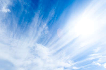 Blue sky and sun shineの写真素材