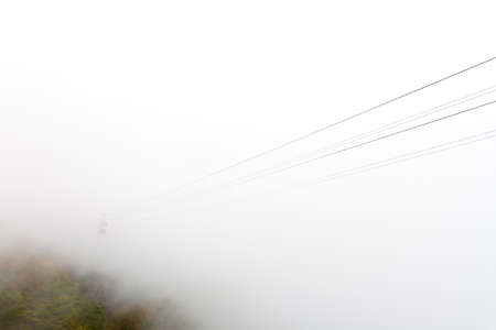Ropeway in the Fogの写真素材