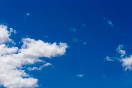 Blue sky and white clouds in Summerの写真素材