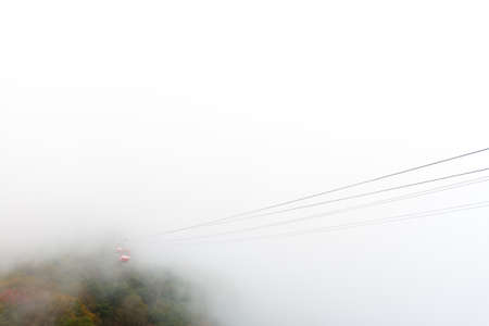Ropeway in the Fogの写真素材
