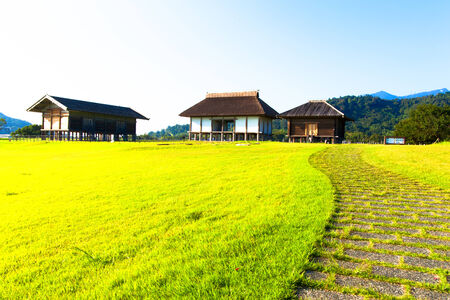 Hirasawakaga Ruins in Japanの写真素材