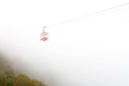 Ropeway in the Fogの写真素材