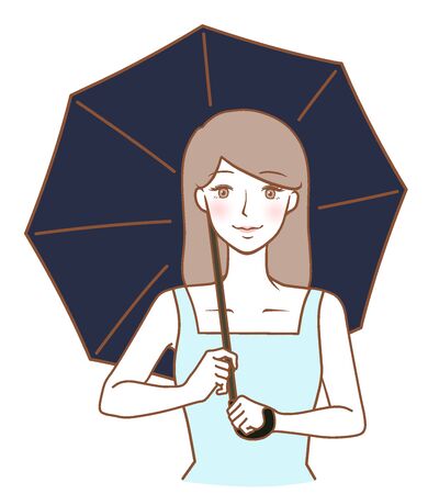 Woman with a parasolの写真素材