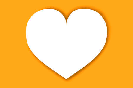Heart, love, romance or valentine's day icon for apps and websites on orange backgroundの写真素材