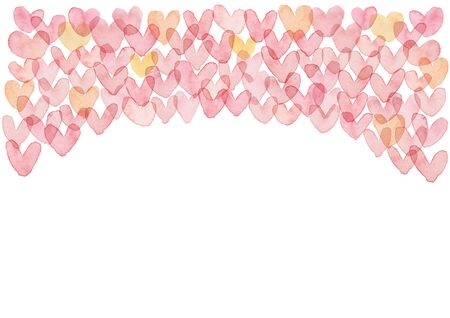 Heart frame painted in watercolorの写真素材