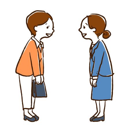 Illustration of a person bowingのイラスト素材