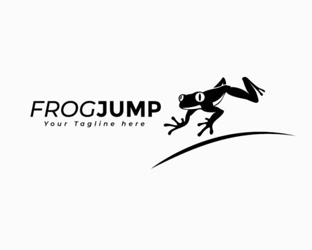 Frog jump fast logo design inspirationのイラスト素材