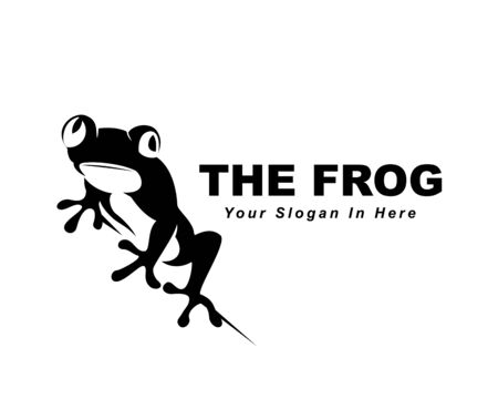 black frog patch art logo design inspirationのイラスト素材