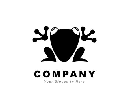 Simple abstract black frog art logo, icon, sign, symbol design inspirationのイラスト素材
