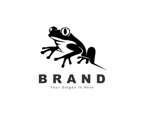 arise black frog art logo design inspirationのイラスト素材