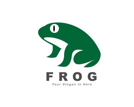elegant Simply minimalistic green frog logo design inspirationのイラスト素材