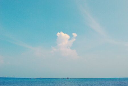 Blue sky and blue seaの写真素材
