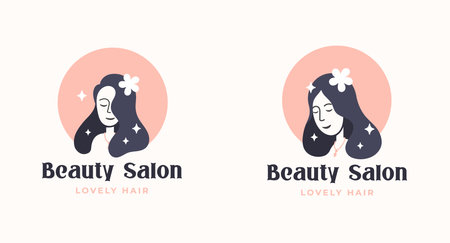 woman hair salon logo designのイラスト素材