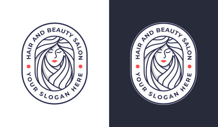 woman hair salon logo designのイラスト素材