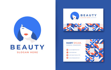 beauty women illustration logo design and bussines cardのイラスト素材